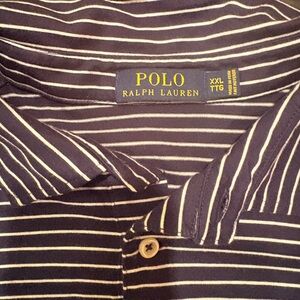 Ralph Lauren Dark Blue and White Striped Polo